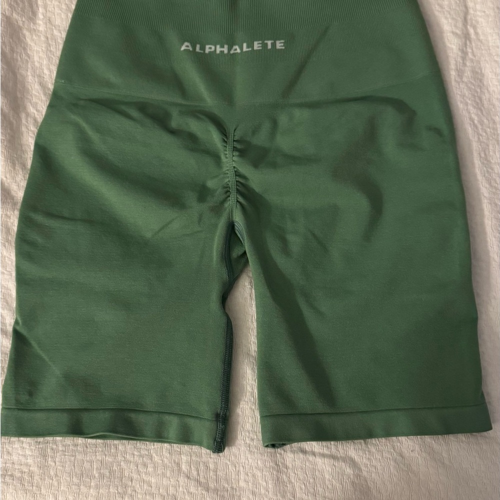 Alphalete Forest Green Biker Shorts